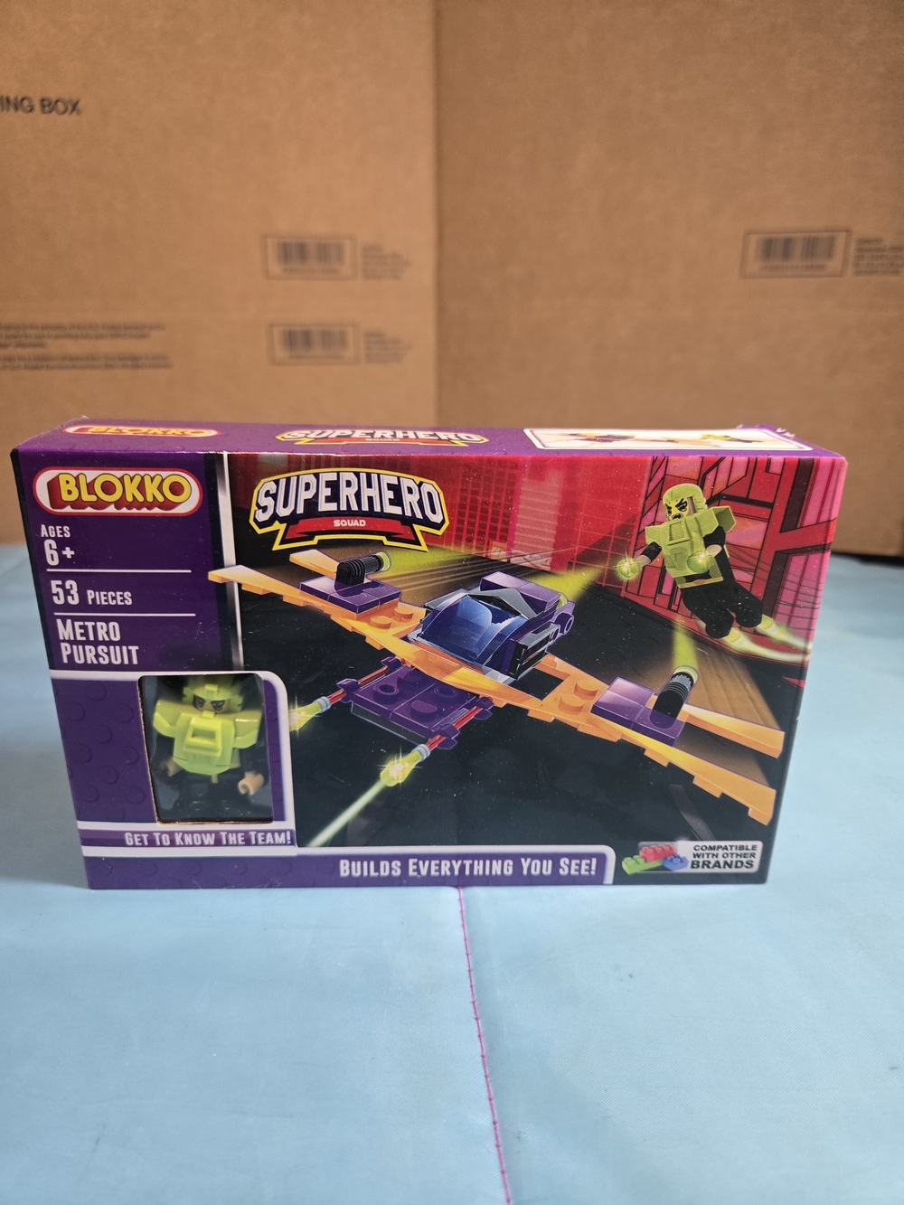 NEW, Blokko Superhero Metro Pursuit 53 pieces New Sealed